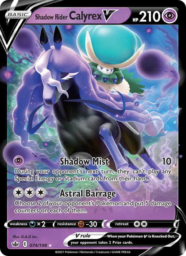 Shadow Rider Calyrex V - Chilling Reign Pokemon Card