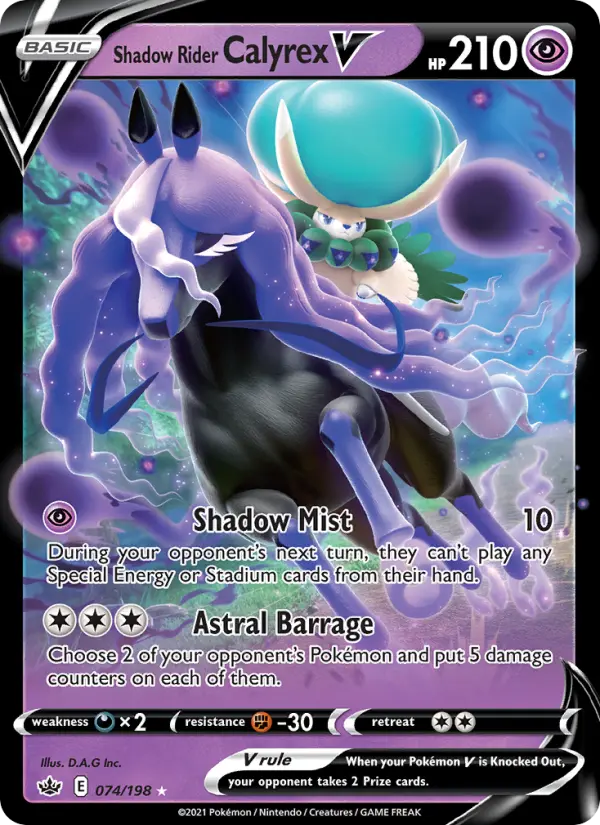 Shadow Rider Calyrex V - Chilling Reign Pokemon Card