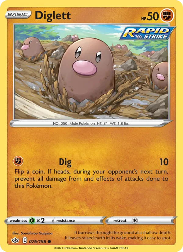 Diglett - Chilling Reign Pokemon Card