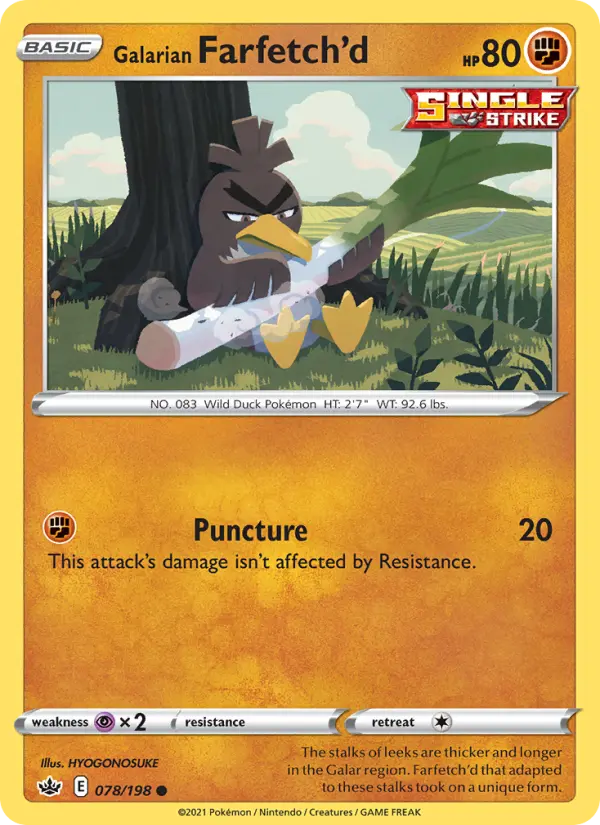 Galarian Farfetch'd - Chilling Reign Pokemon Card