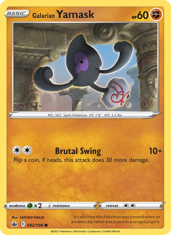 Galarian Yamask - Chilling Reign Pokemon Card