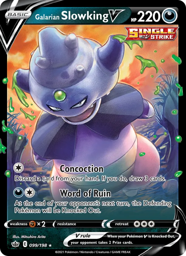 Galarian Slowking V - Chilling Reign Pokemon Card