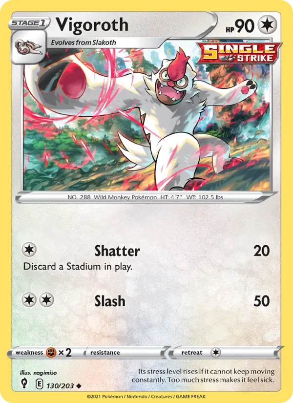 Vigoroth - Evolving Skies Pokemon Card