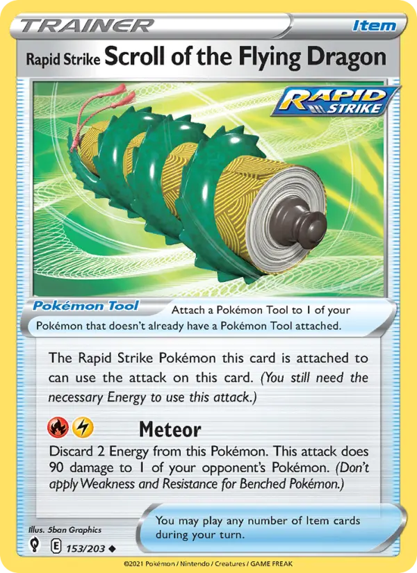Rapid Strike Scroll of the Flying Dragon - Evolving Skies Pokemon Card