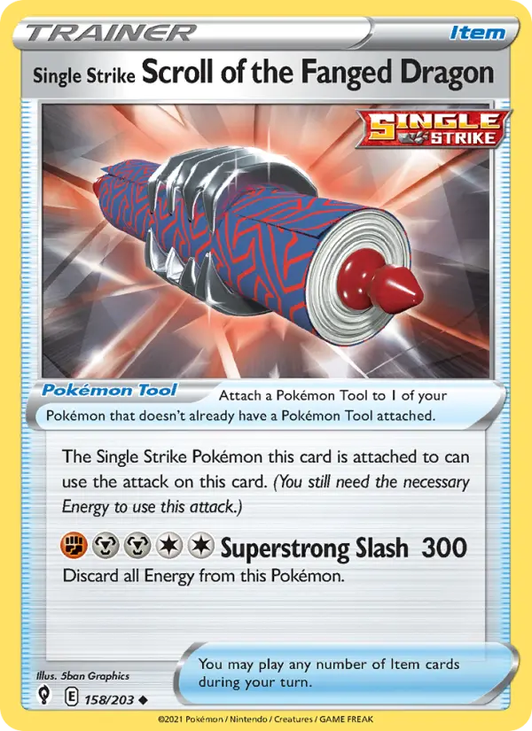 Single Strike Scroll of the Fanged Dragon - Evolving Skies Pokemon Card