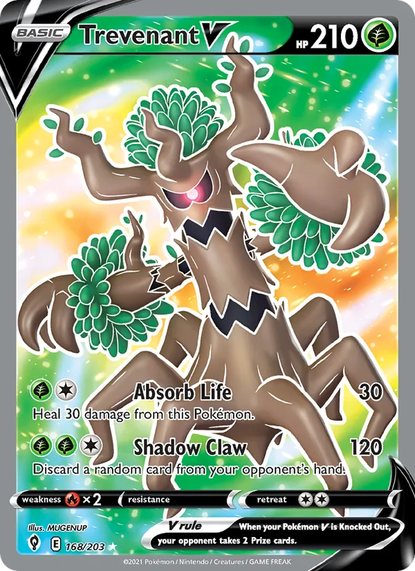 Trevenant V - Evolving Skies Pokemon Card