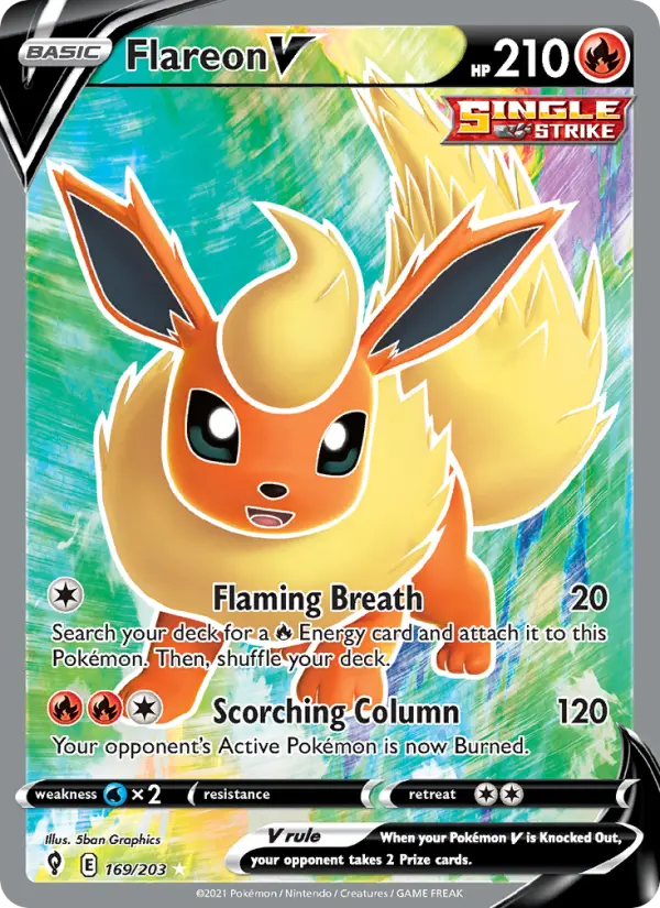 Flareon V - Evolving Skies Pokemon Card