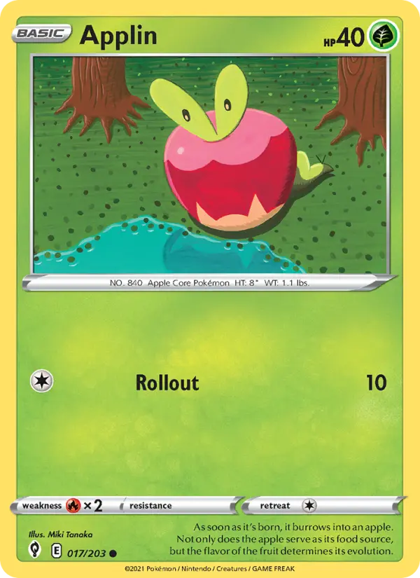 Applin - Evolving Skies Pokemon Card