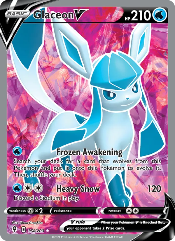 Glaceon V - Evolving Skies Pokemon Card