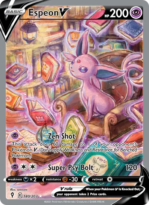 Espeon V - Evolving Skies Pokemon Card