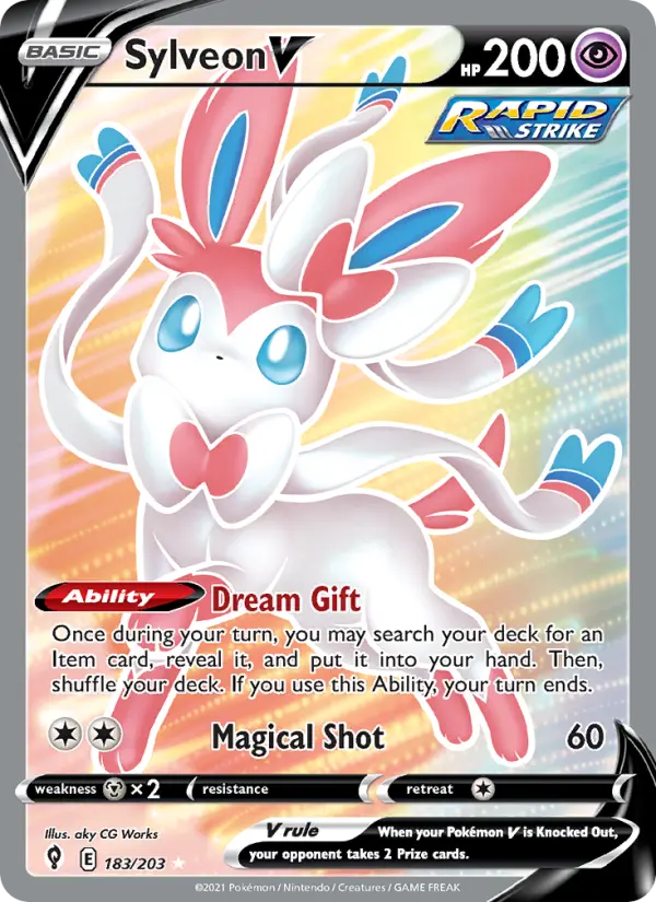 Sylveon V - Evolving Skies Pokemon Card