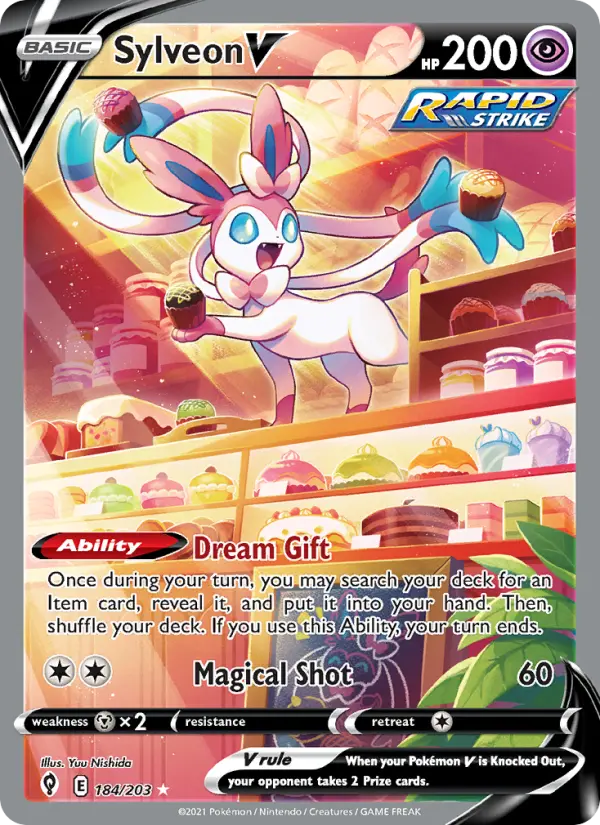 Sylveon V - Evolving Skies Pokemon Card