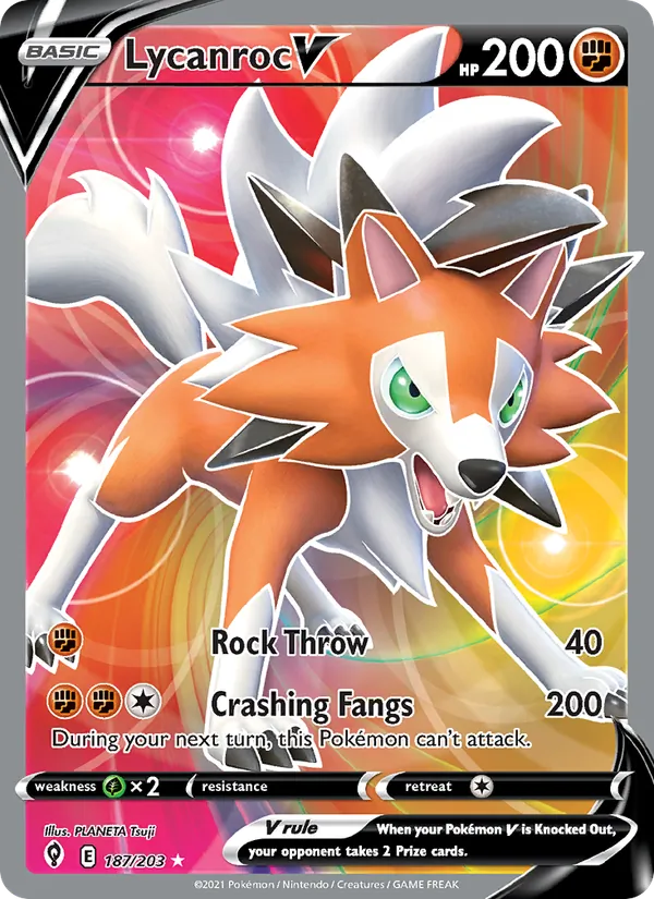 Lycanroc V - Evolving Skies Pokemon Card