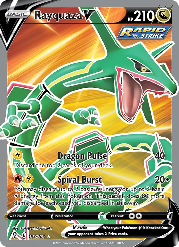 Rayquaza V - Evolving Skies Pokemon Card