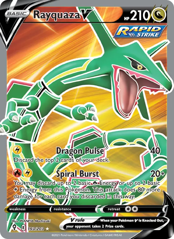 Rayquaza V - Evolving Skies Pokemon Card