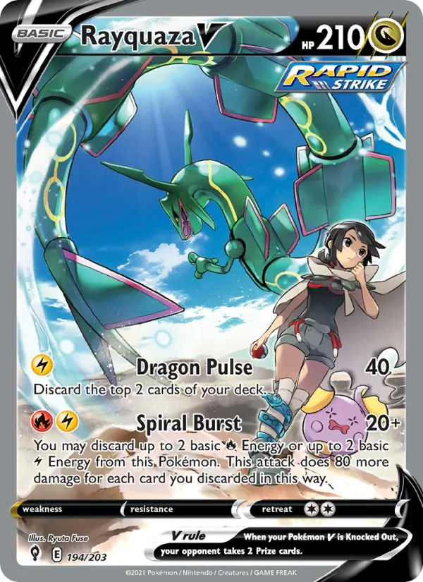Rayquaza V - Evolving Skies Pokemon Card