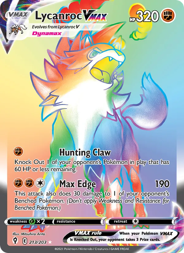 Lycanroc VMAX - Evolving Skies Pokemon Card