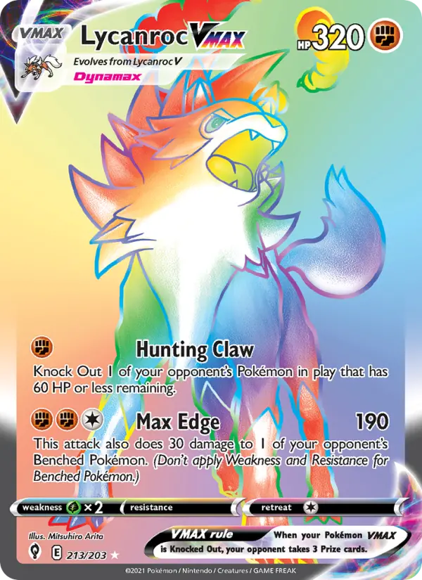 Lycanroc VMAX - Evolving Skies Pokemon Card