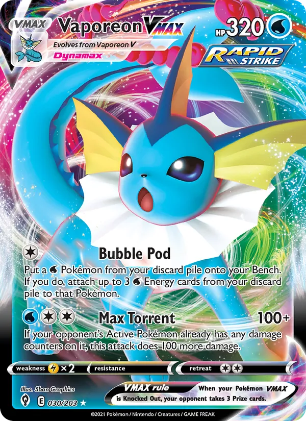 Vaporeon VMAX - Evolving Skies Pokemon Card