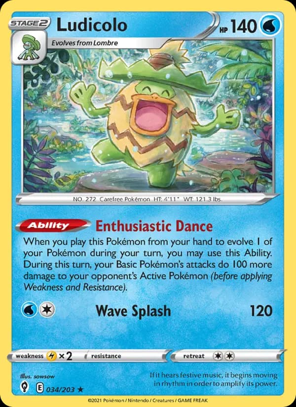 Ludicolo - Evolving Skies Pokemon Card