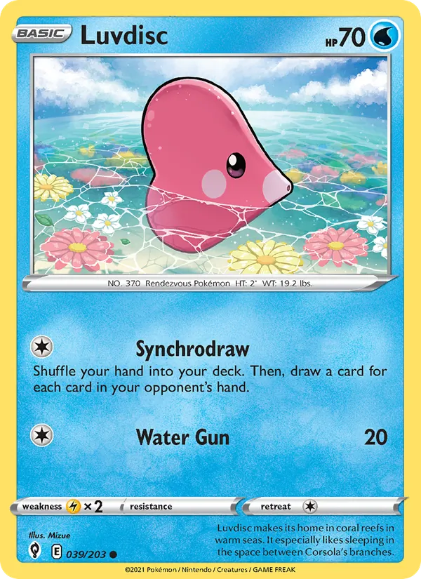 Luvdisc - Evolving Skies Pokemon Card