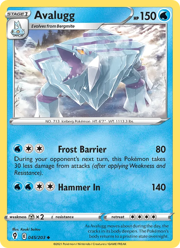 Avalugg - Evolving Skies Pokemon Card