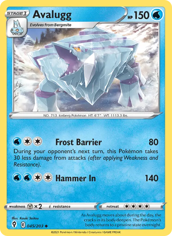 Avalugg - Evolving Skies Pokemon Card