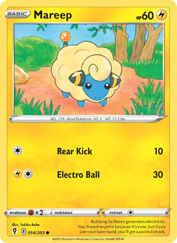 Mareep - Evolving Skies Pokemon Card