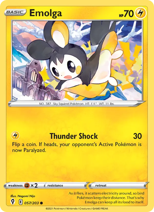 Emolga - Evolving Skies Pokemon Card