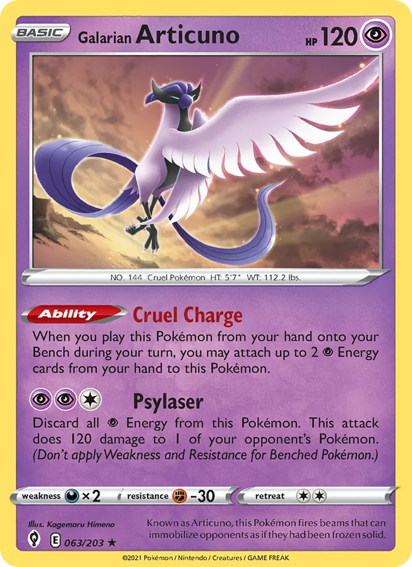 Galarian Articuno - Evolving Skies Pokemon Card