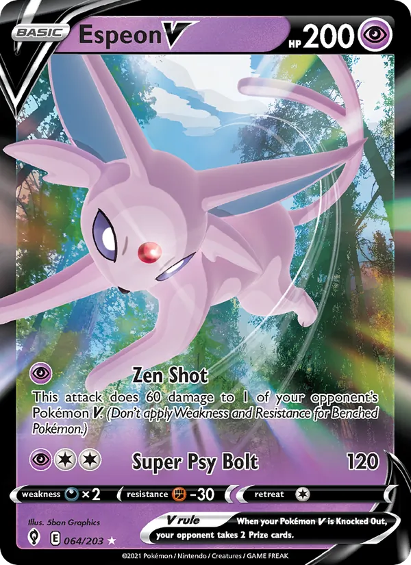 Espeon V - Evolving Skies Pokemon Card