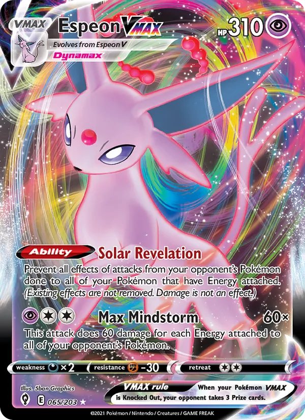 Espeon VMAX - Evolving Skies Pokemon Card