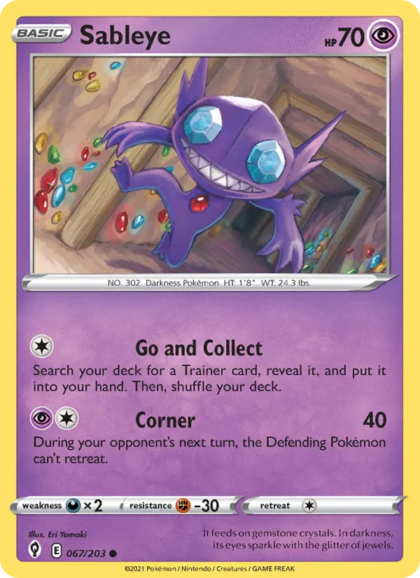 Sableye - Evolving Skies Pokemon Card