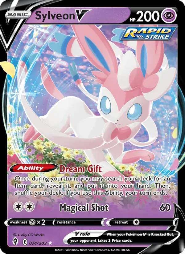 Sylveon V - Evolving Skies Pokemon Card