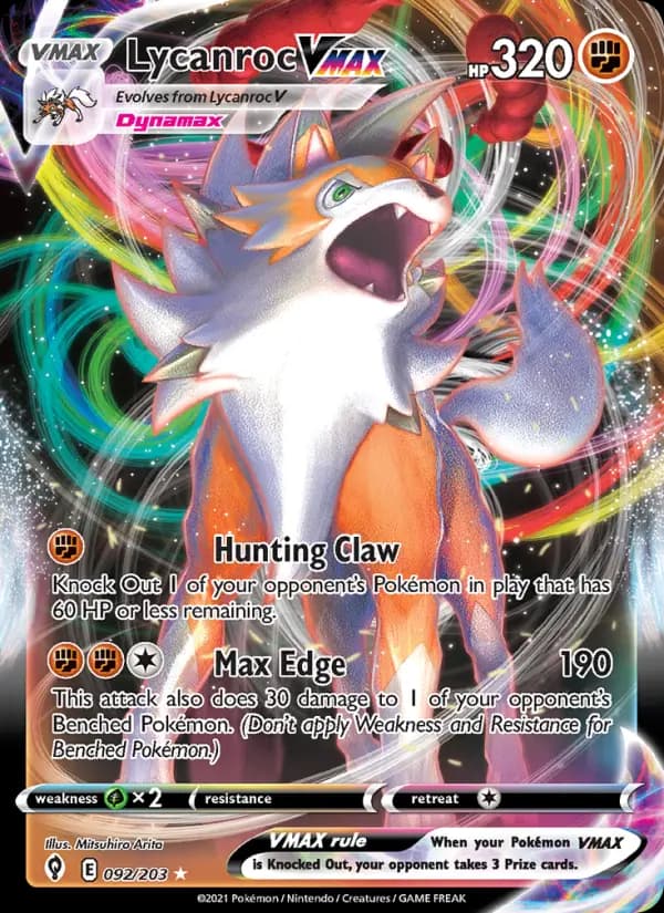 Lycanroc VMAX - Evolving Skies Pokemon Card