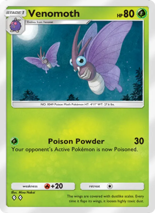 Venomoth - Genetic Apex Pokemon Card