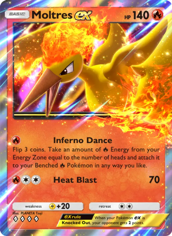 Moltres ex - Genetic Apex Pokemon Card