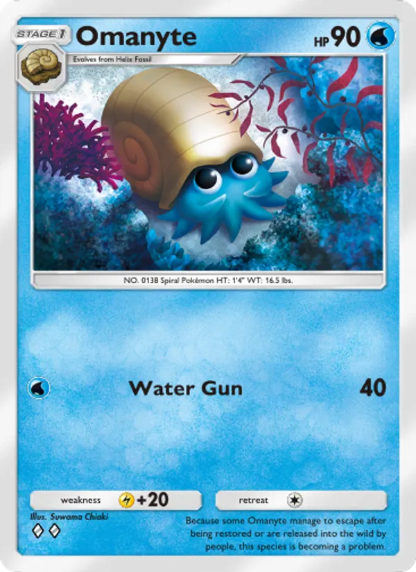 Omanyte - Genetic Apex Pokemon Card