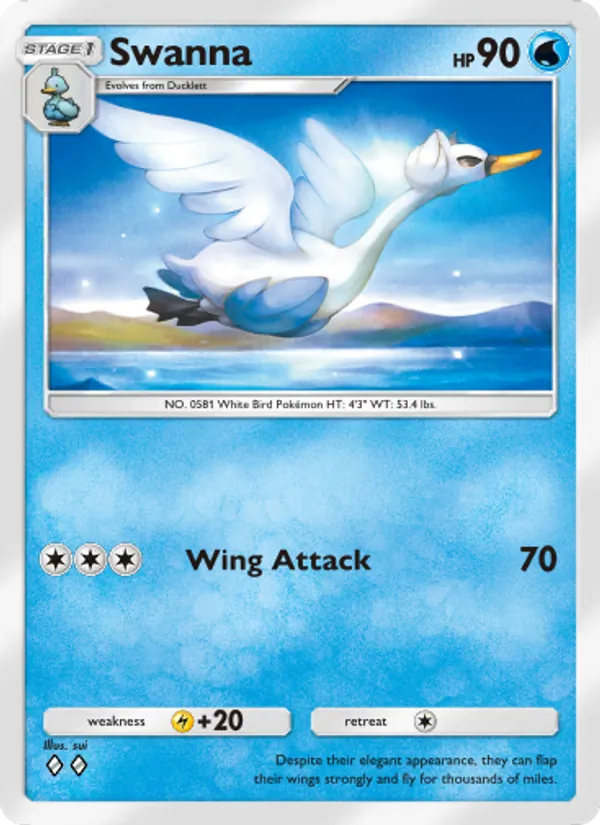 Swanna - Genetic Apex Pokemon Card