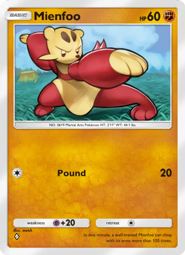Mienfoo - Genetic Apex Pokemon Card