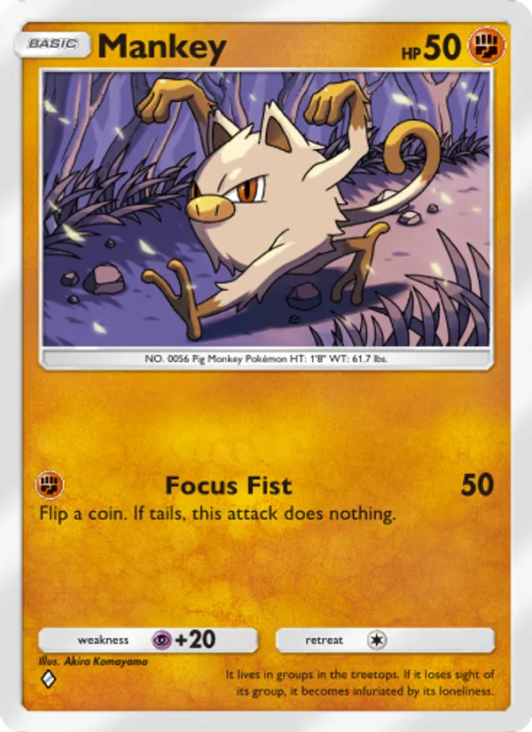 Mankey - Mythical Island Pokemon Card