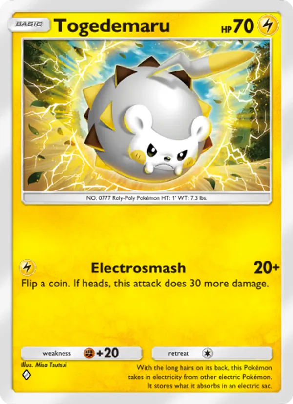 Togedemaru - Celestial Guardians Pokemon Card