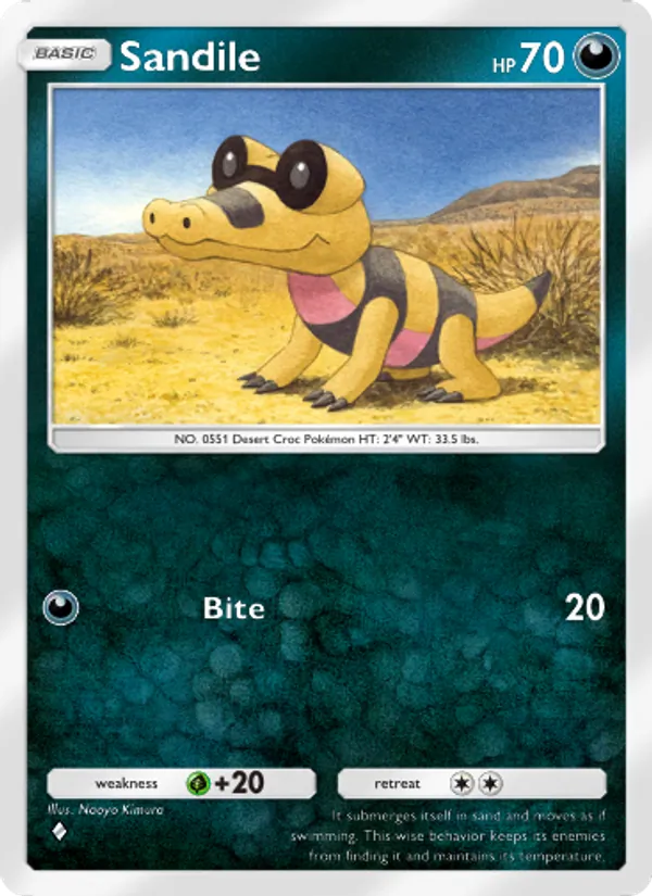 Sandile - Extradimensional Crisis Pokemon Card