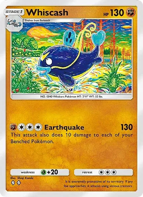 Whiscash - Eevee Grove Pokemon Card