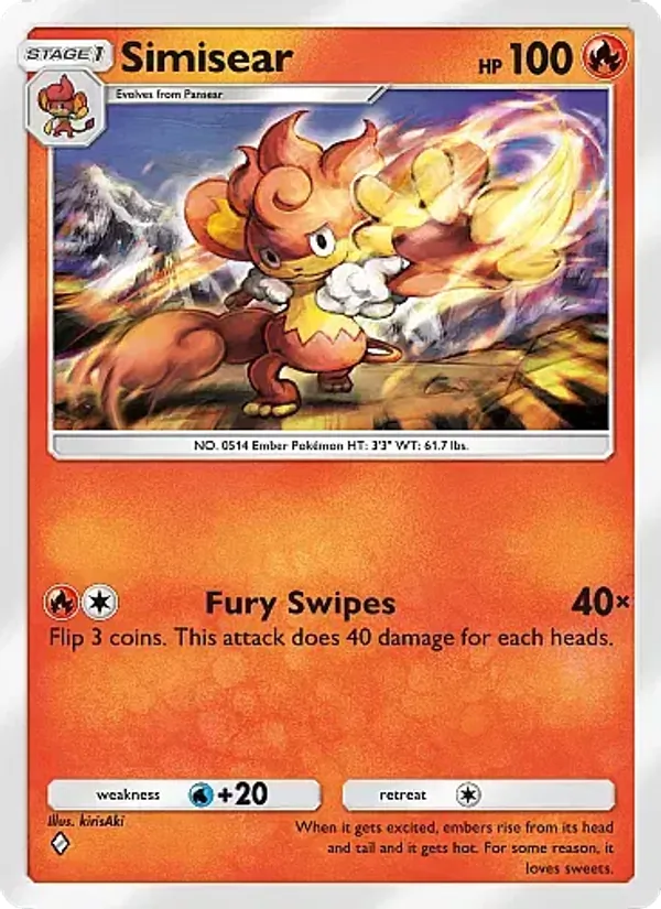 Simisear - Mega Rising Pokemon Card