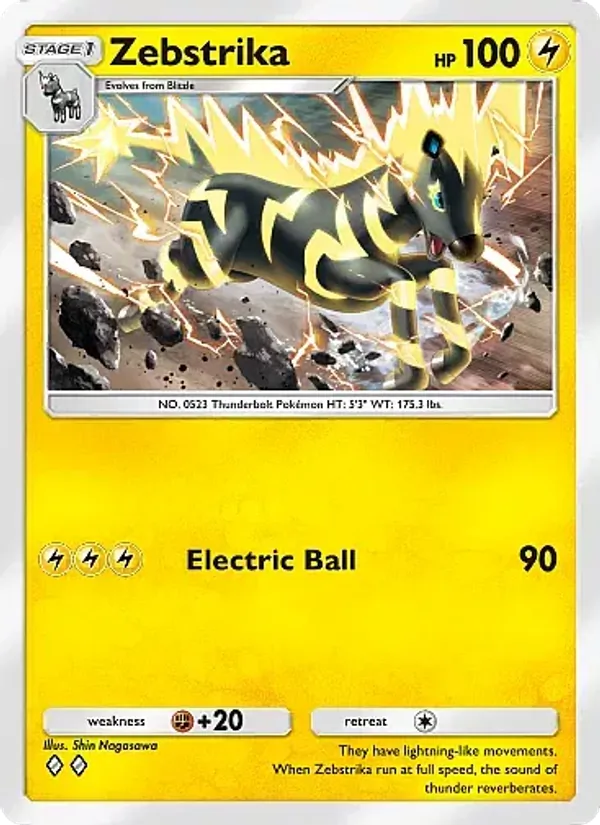 Zebstrika - Mega Rising Pokemon Card
