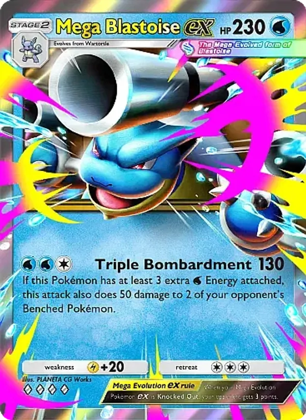 Mega Blastoise ex - Crimson Blaze Pokemon Card