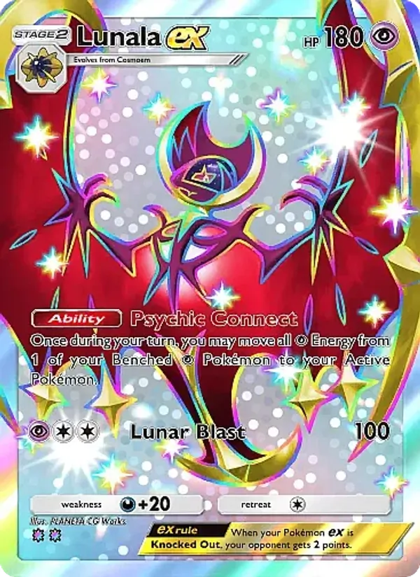 Lunala ex - Crimson Blaze Pokemon Card