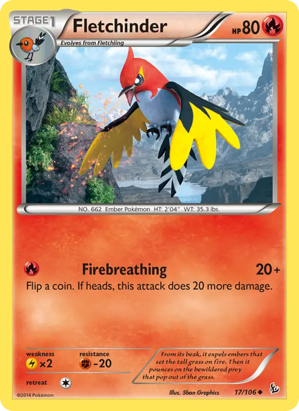 Fletchinder - Flashfire Pokemon Card