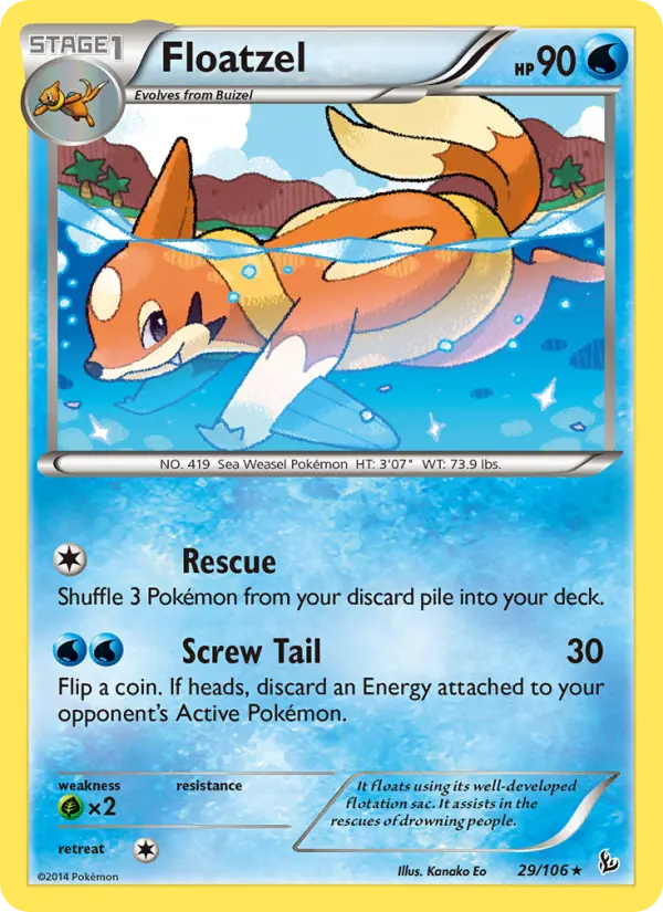 Floatzel - Flashfire Pokemon Card